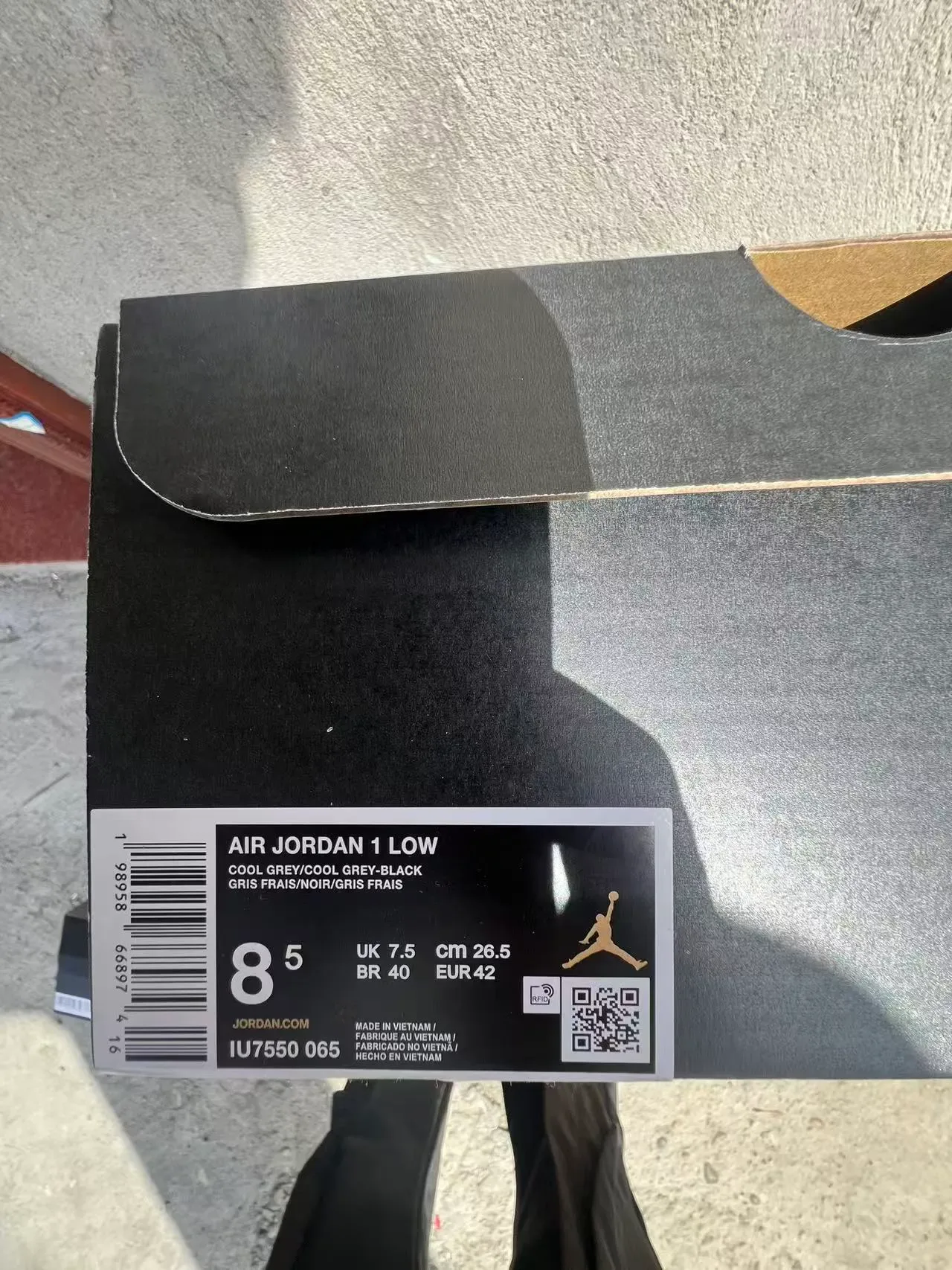 Nike Air Jordan 1 Low Gray Black Lifestyle Sneakers 10