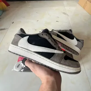 Nike Air Jordan 1 Low Gray Black Off-White Lifestyle Sneakers