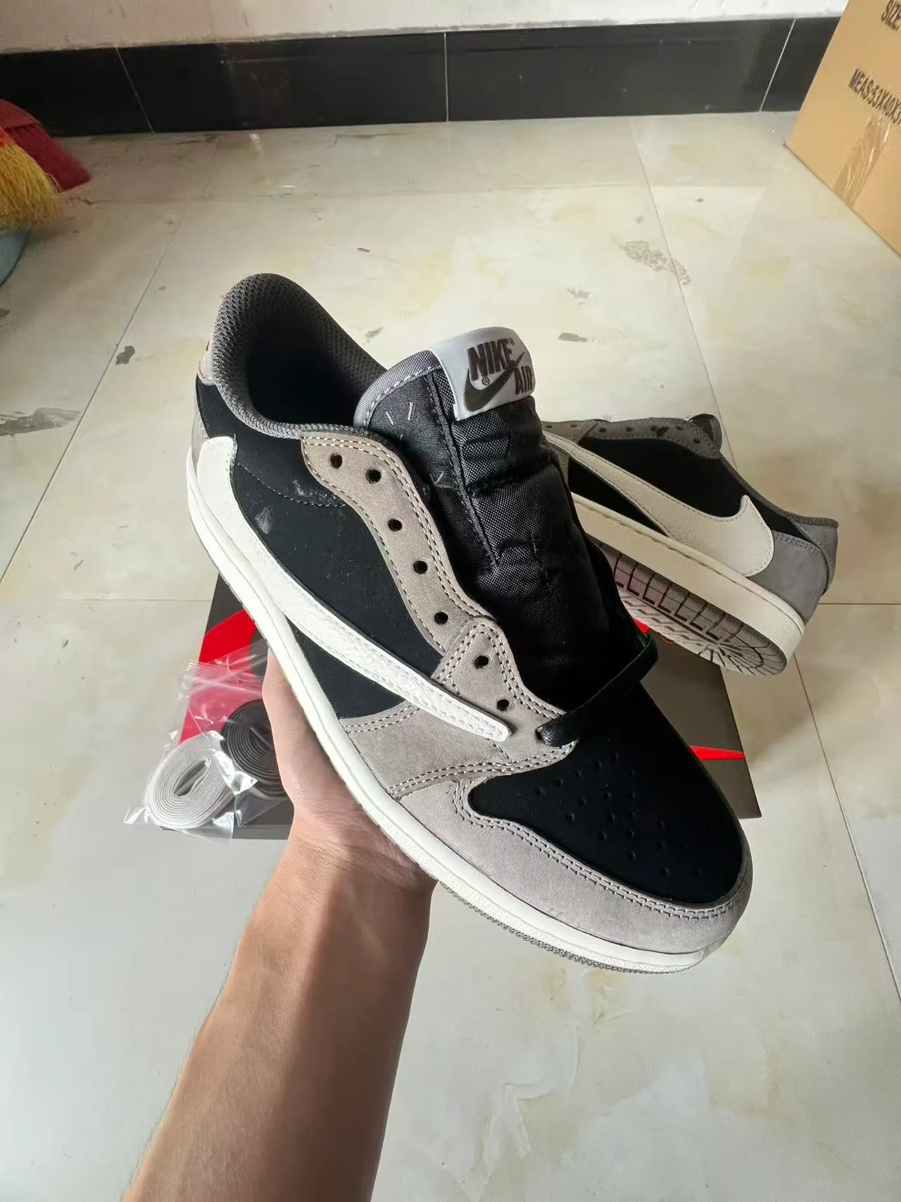 Nike Air Jordan 1 Low Gray Black Off-White Lifestyle Sneakers 2