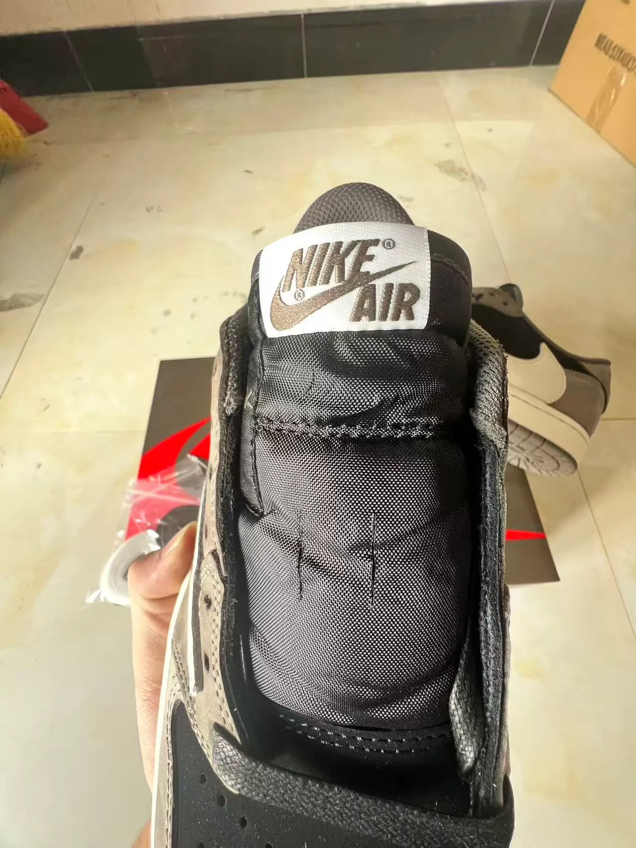 Nike Air Jordan 1 Low Gray Black Off-White Lifestyle Sneakers 4