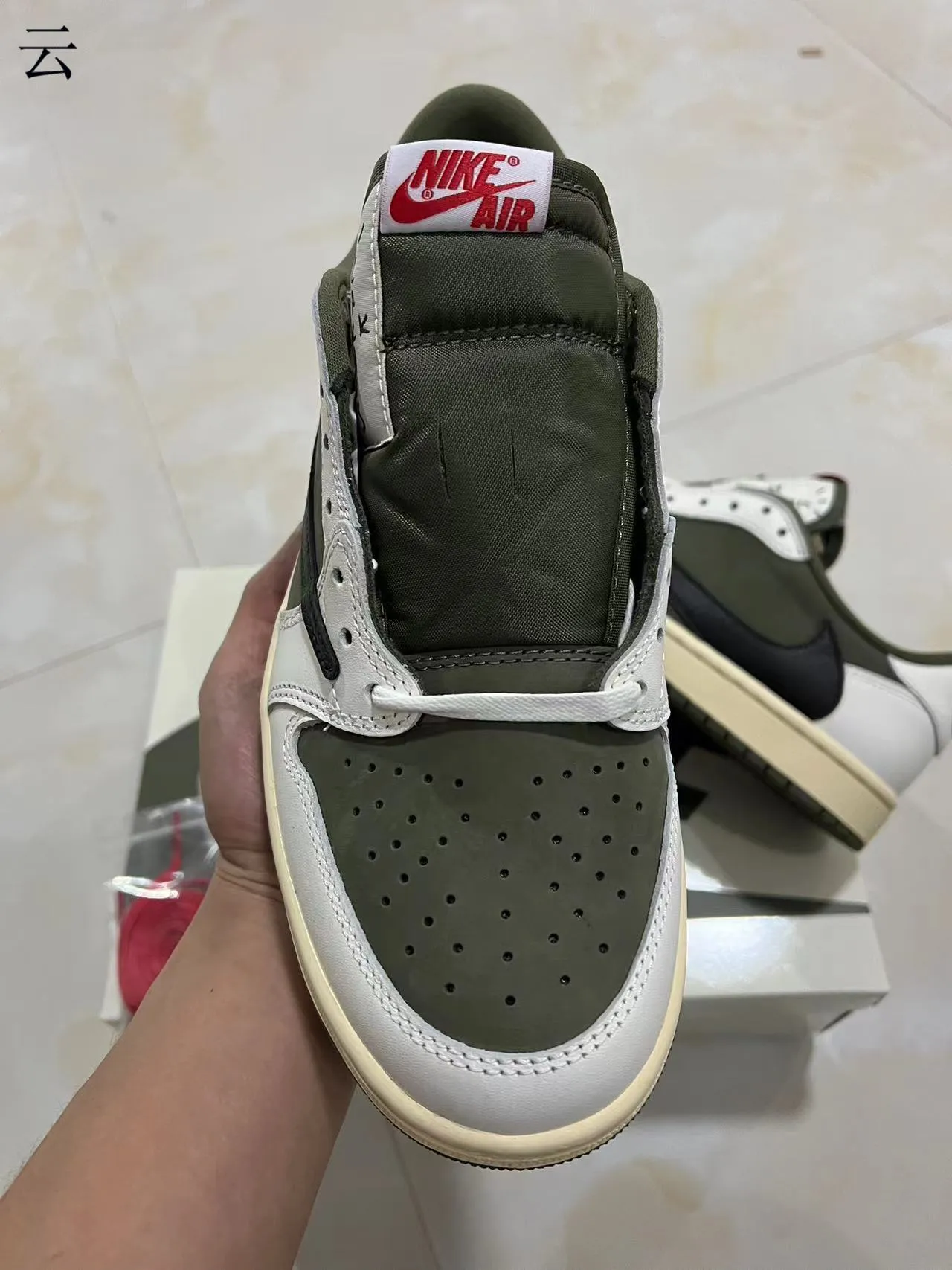 Nike Air Jordan 1 Low Olive Travis Scott Collaboration Lifestyle Sneakers 3
