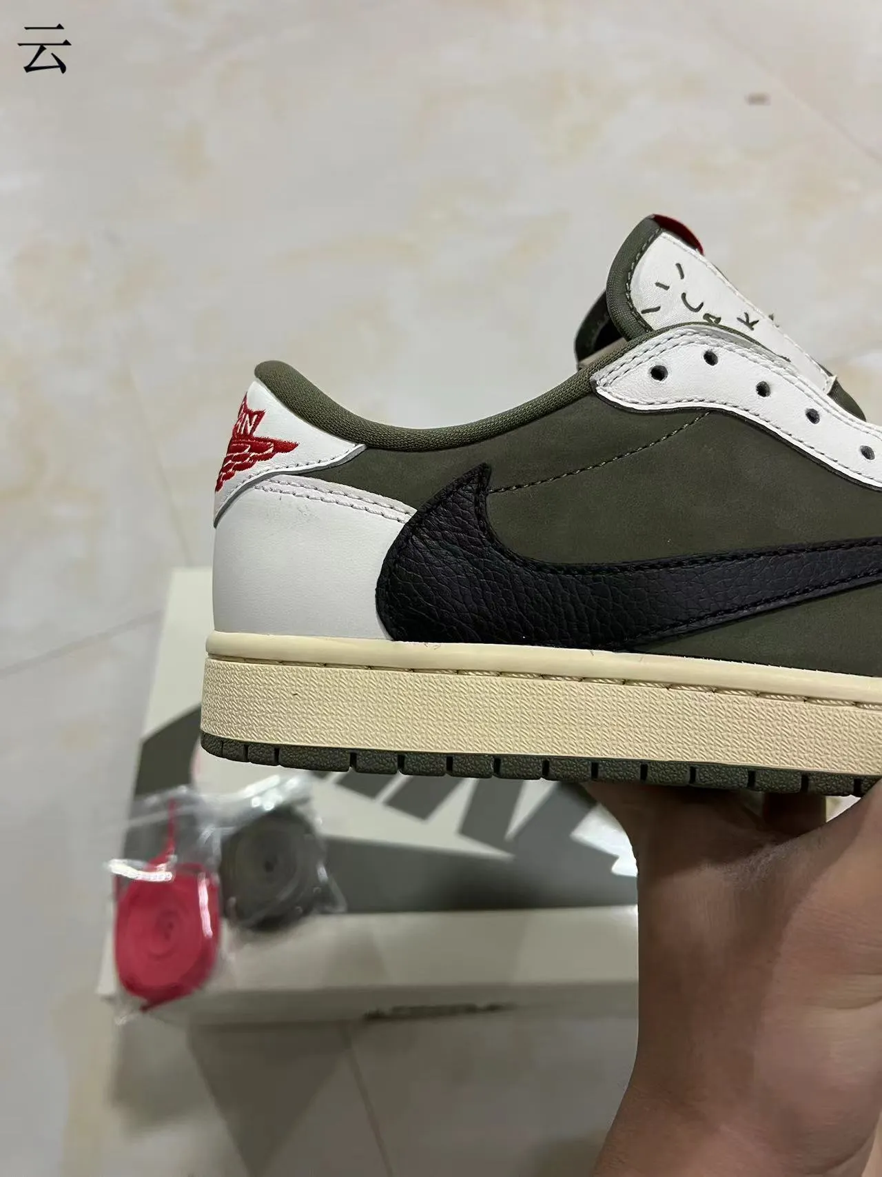 Nike Air Jordan 1 Low Olive Travis Scott Collaboration Lifestyle Sneakers 7