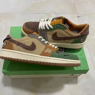 Nike Air Jordan 1 Low Patchwork Beige Olive Brown 生活方式运动鞋