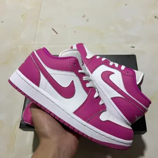 Nike Air Jordan 1 Low Pink and White Lifestyle Sneakers