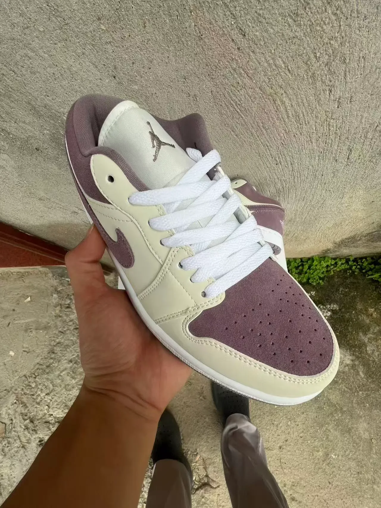 Nike Air Jordan 1 Low Purple and Cream Lifestyle Sneakers 2