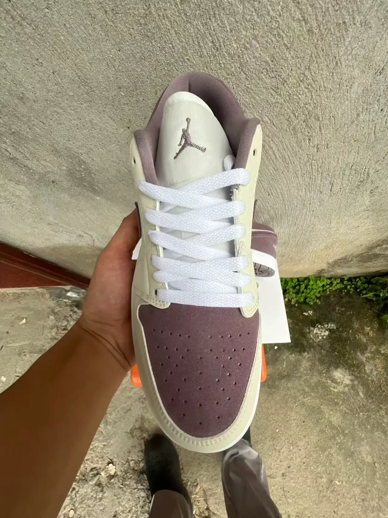 Nike Air Jordan 1 Low Purple and Cream Lifestyle Sneakers 3