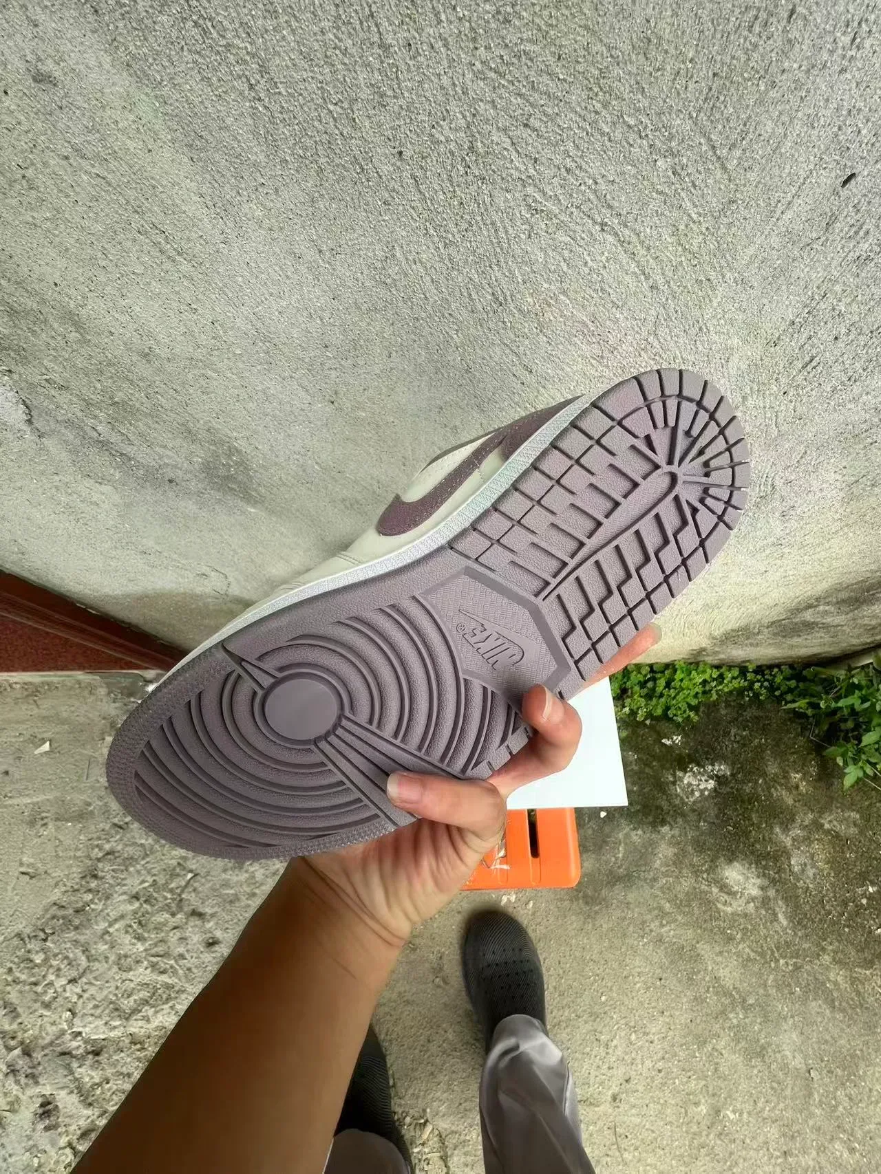 Nike Air Jordan 1 Low Purple and Cream Lifestyle Sneakers 6