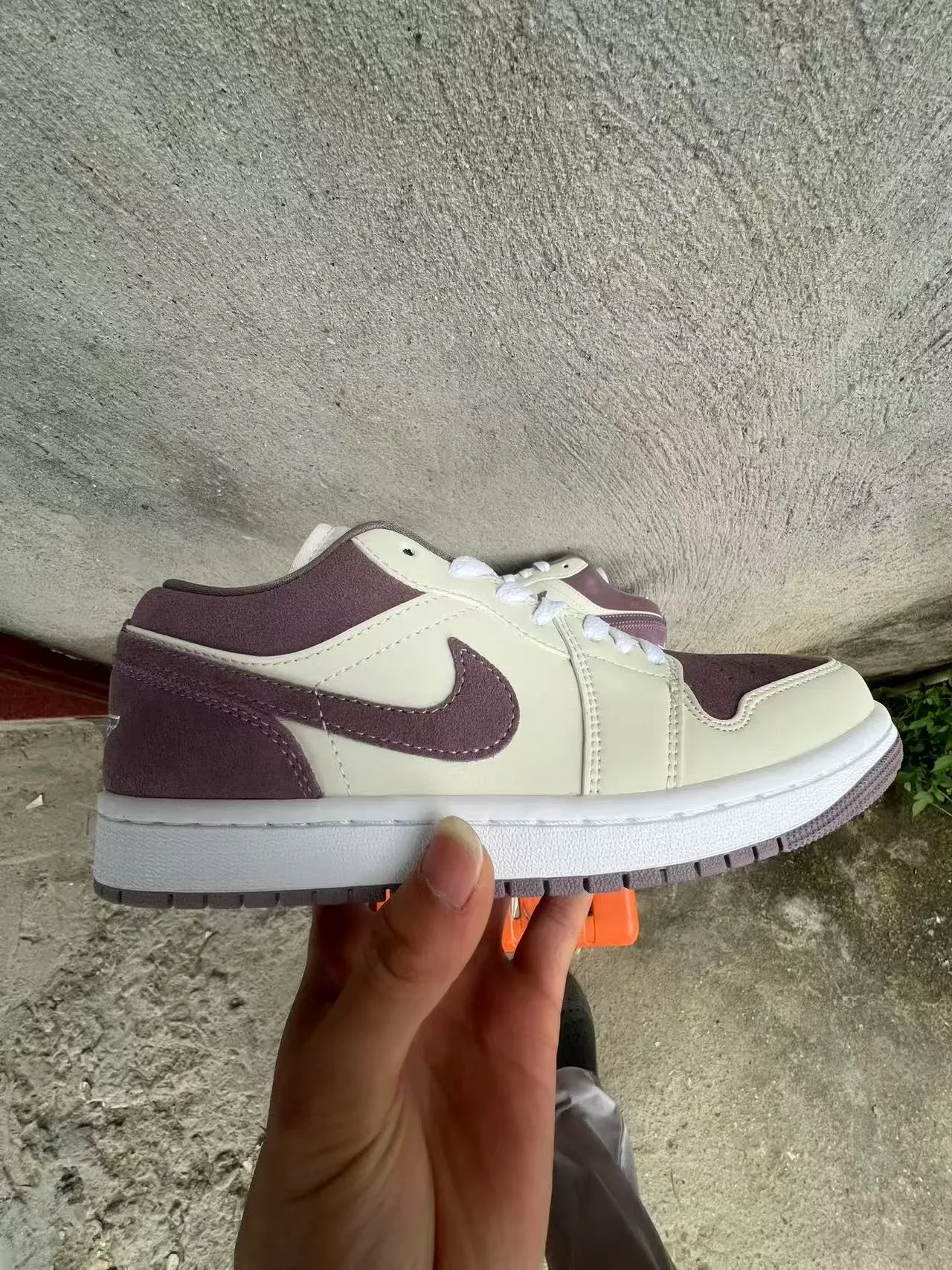 Nike Air Jordan 1 Low Purple and Cream Lifestyle Sneakers 7