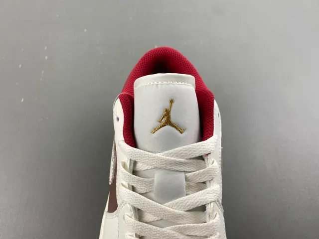 Nike Air Jordan 1 Low Red Brown Cream Lifestyle Sneakers 5