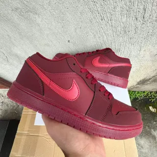 Nike Air Jordan 1 Low Red Tonal Lifestyle Sneakers