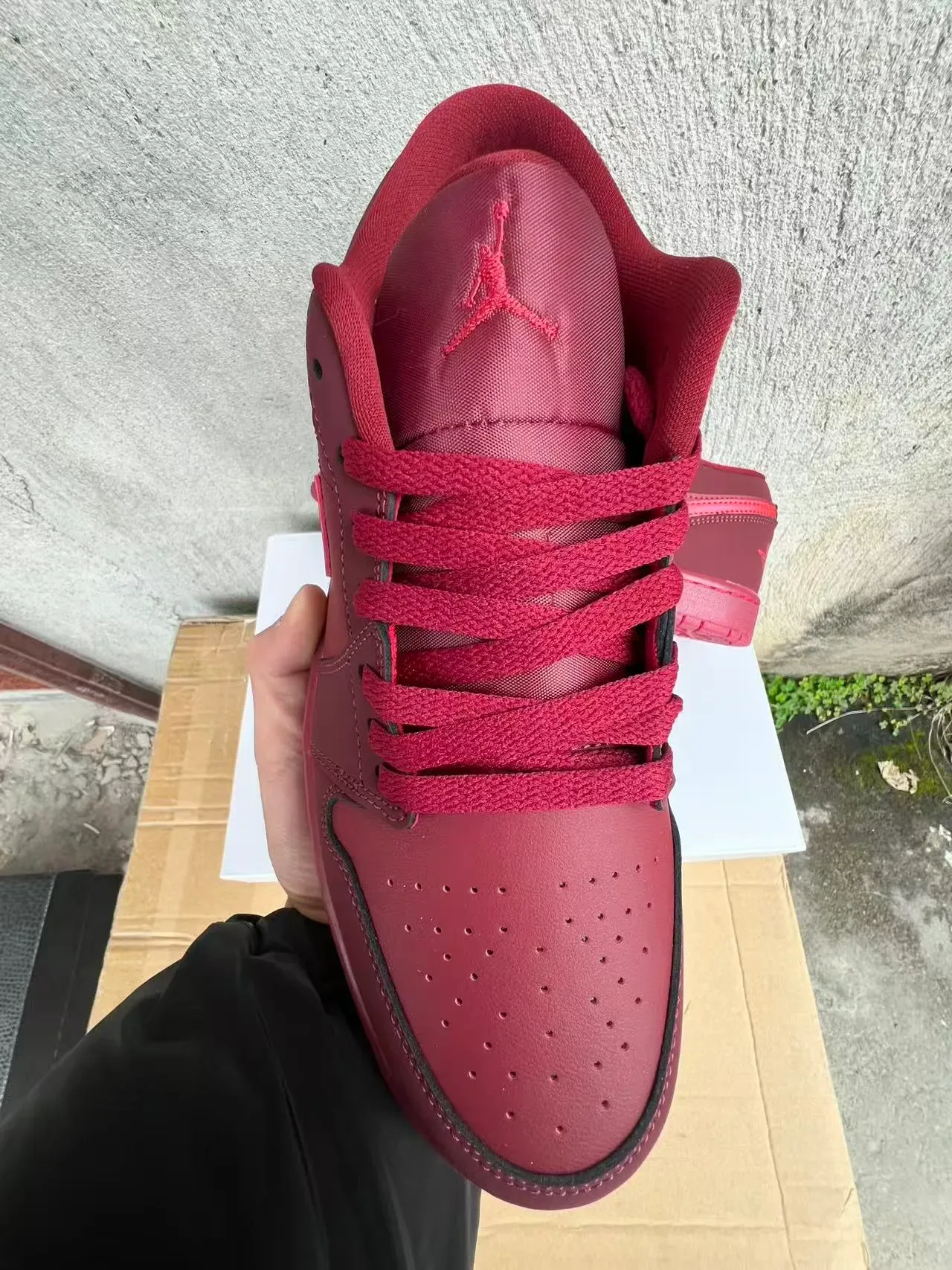 Nike Air Jordan 1 Low Red Tonal Lifestyle Sneakers 3
