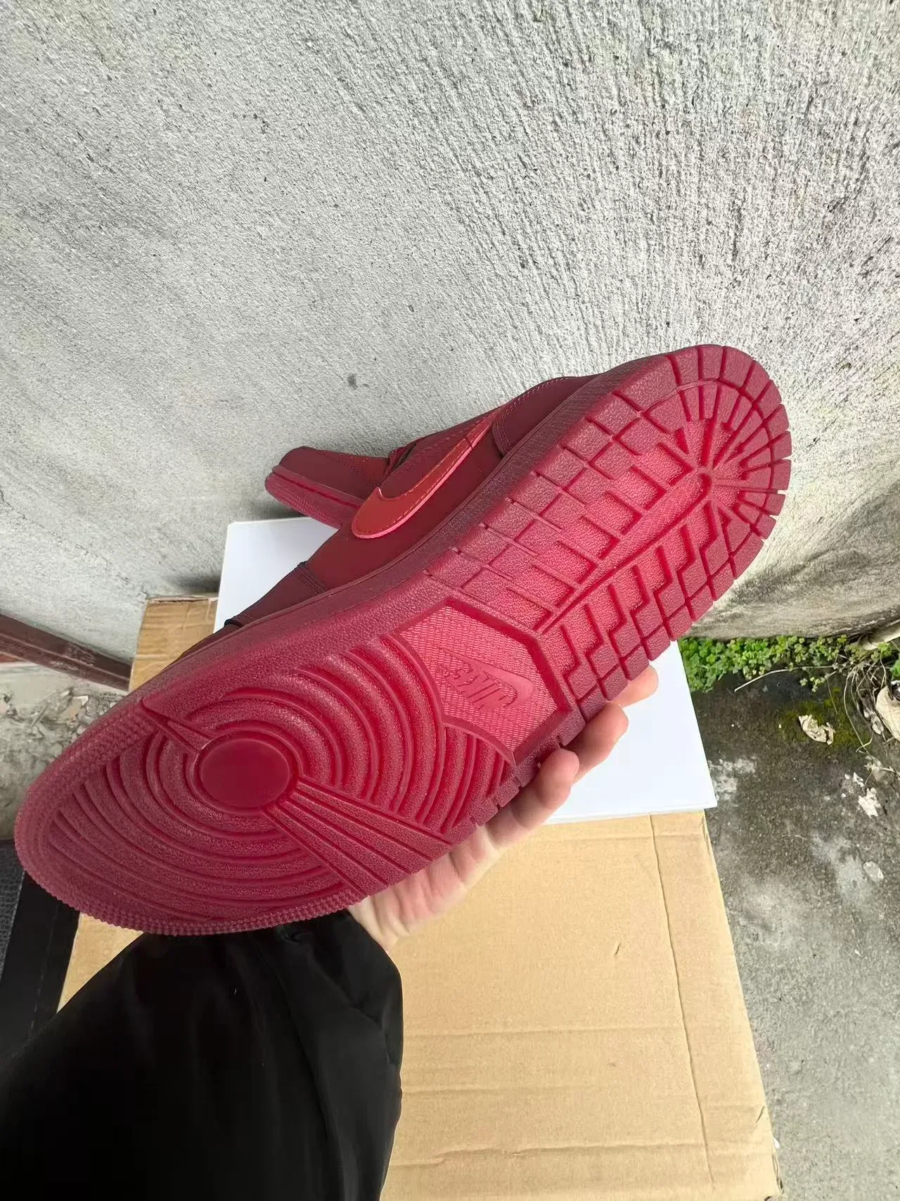 Nike Air Jordan 1 Low Red Tonal Lifestyle Sneakers 6