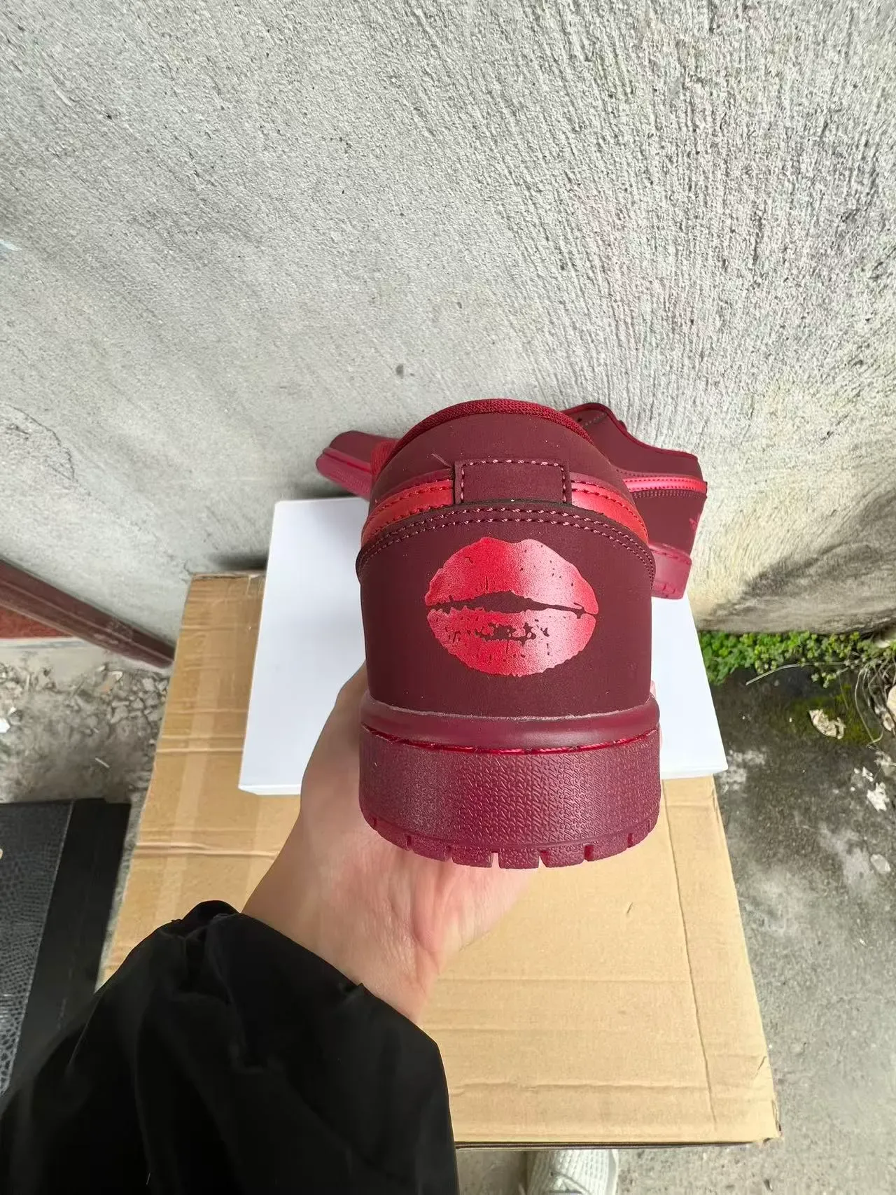 Nike Air Jordan 1 Low Red Tonal Lifestyle Sneakers 8