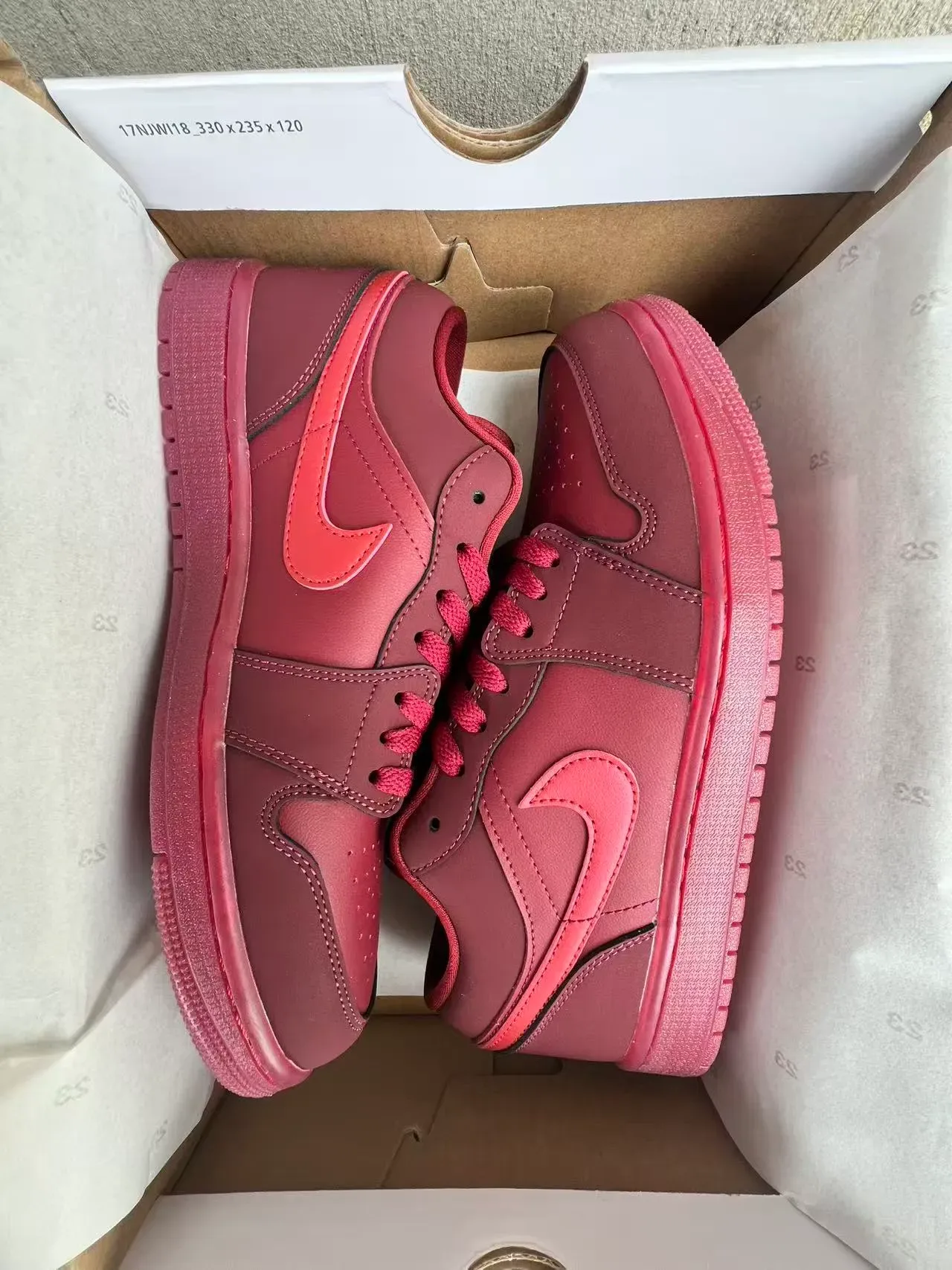 Nike Air Jordan 1 Low Red Tonal Lifestyle Sneakers 9