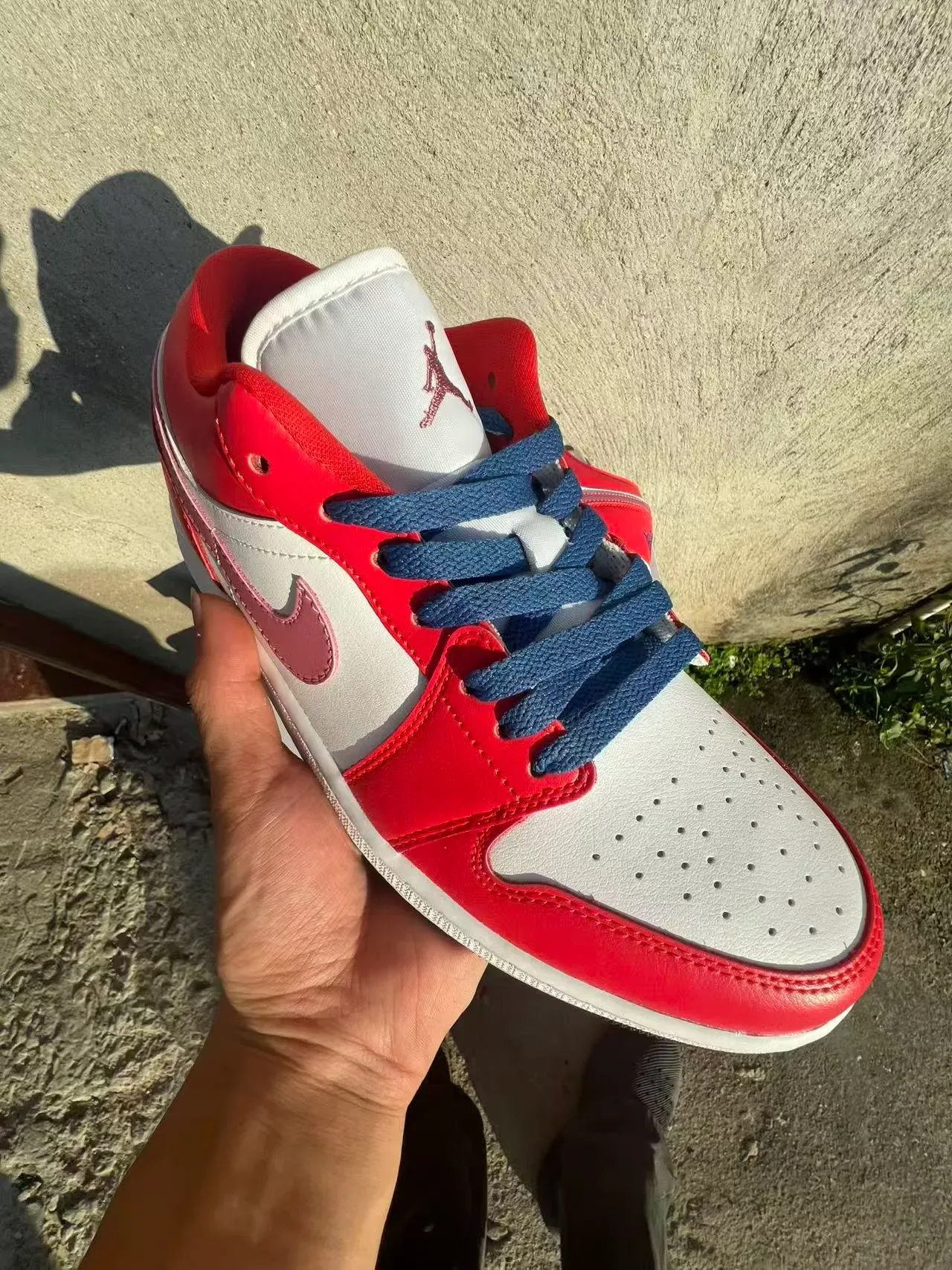 Nike Air Jordan 1 Low Red White Pink Navy Lifestyle Sneakers 2