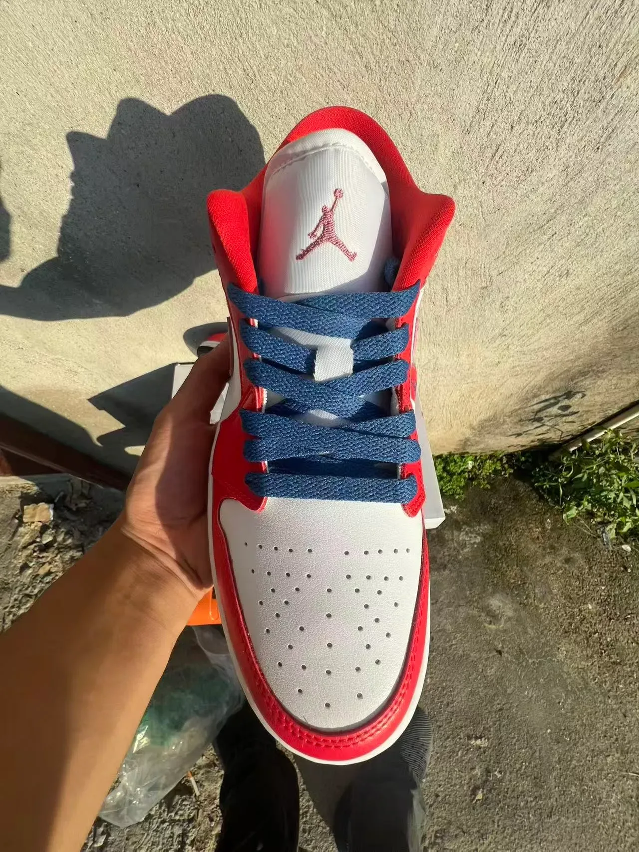 Nike Air Jordan 1 Low Red White Pink Navy Lifestyle Sneakers 3