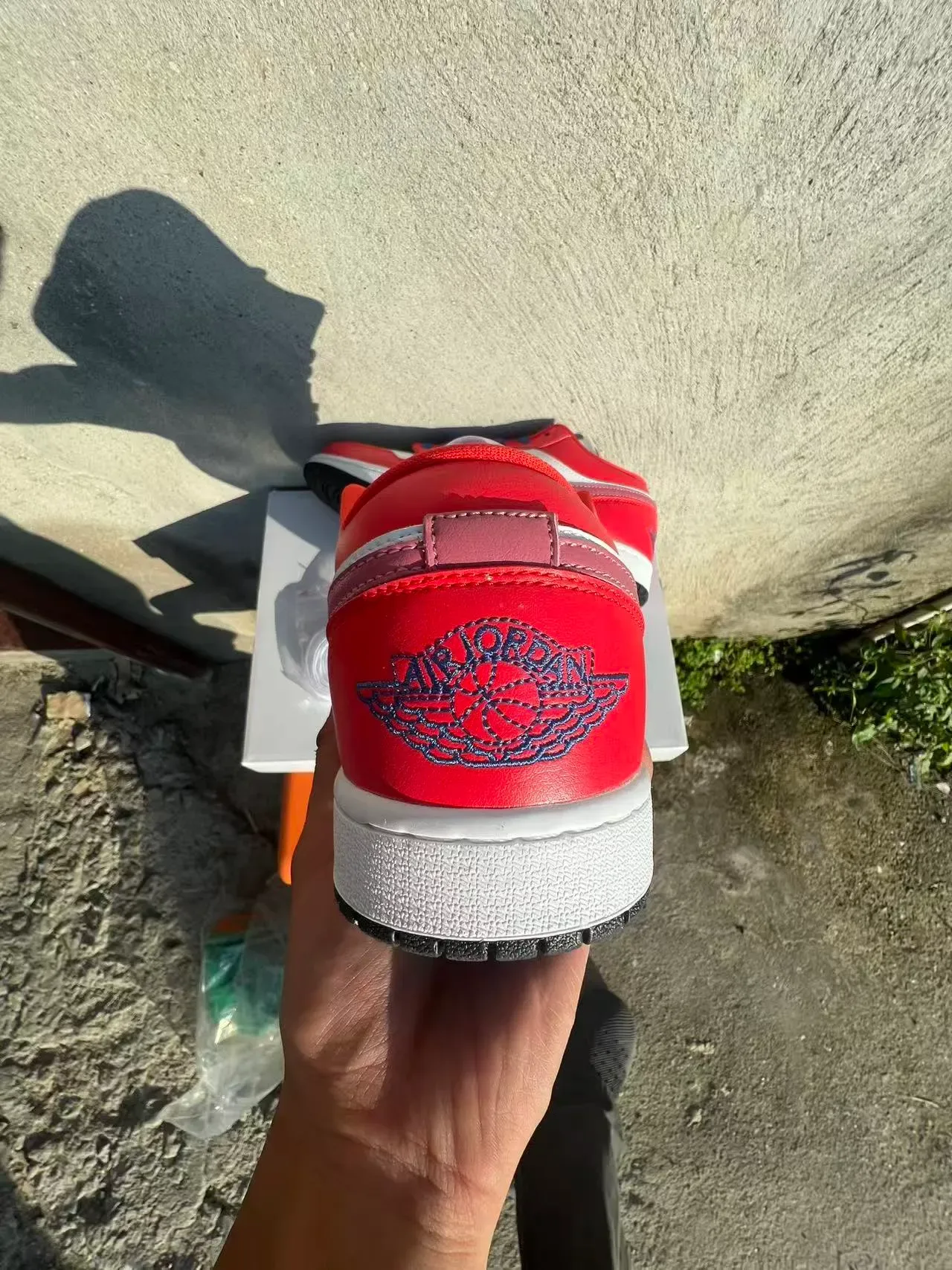 Nike Air Jordan 1 Low Red White Pink Navy Lifestyle Sneakers 8