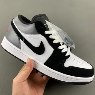 Nike Air Jordan 1 Low Silver Black White Lifestyle Sneakers