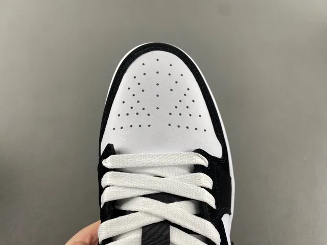 Nike Air Jordan 1 Low Silver Black White Lifestyle Sneakers 5