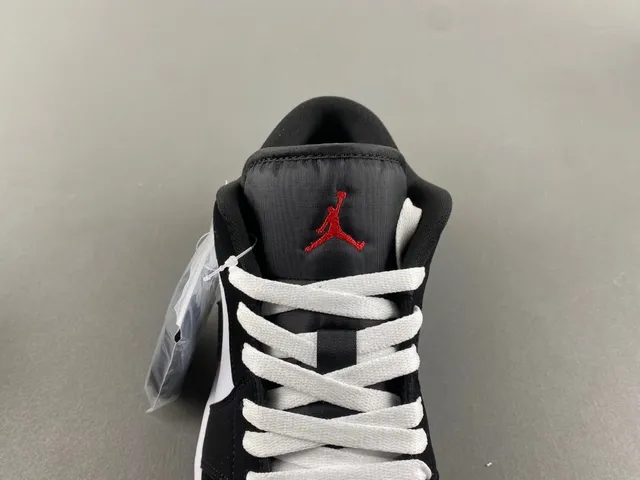 Nike Air Jordan 1 Low Silver Black White Lifestyle Sneakers 6