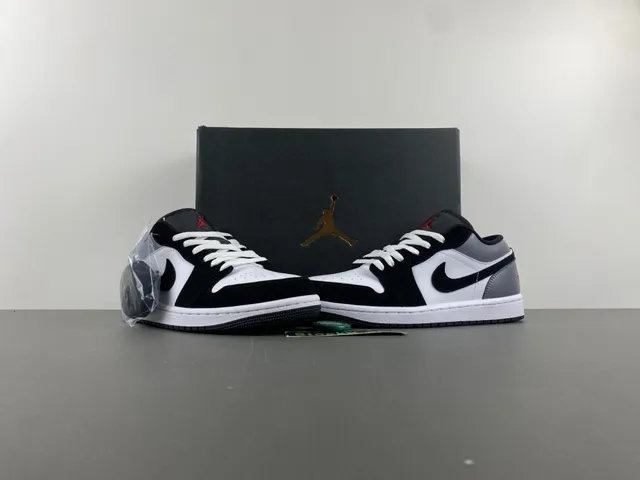 Nike Air Jordan 1 Low Silver Black White Lifestyle Sneakers 13