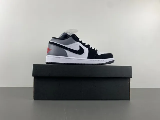 Nike Air Jordan 1 Low Silver Black White Lifestyle Sneakers 15