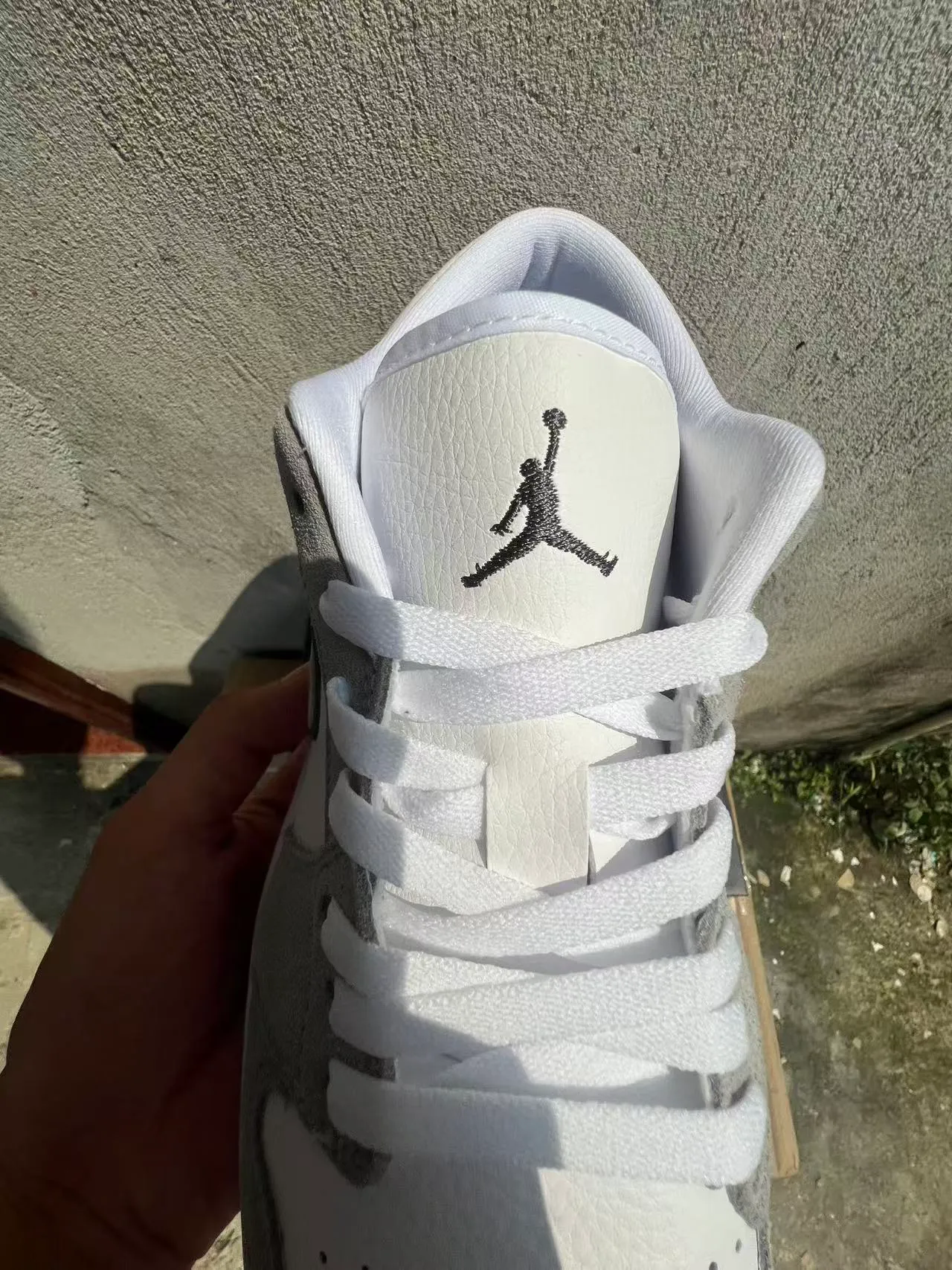 Nike Air Jordan 1 Low White Gray Lifestyle Sneakers 4