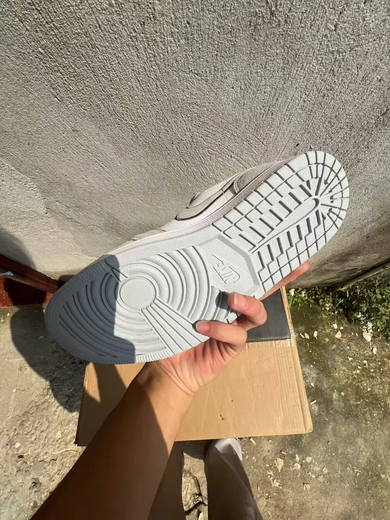 Nike Air Jordan 1 Low White Gray Lifestyle Sneakers 6