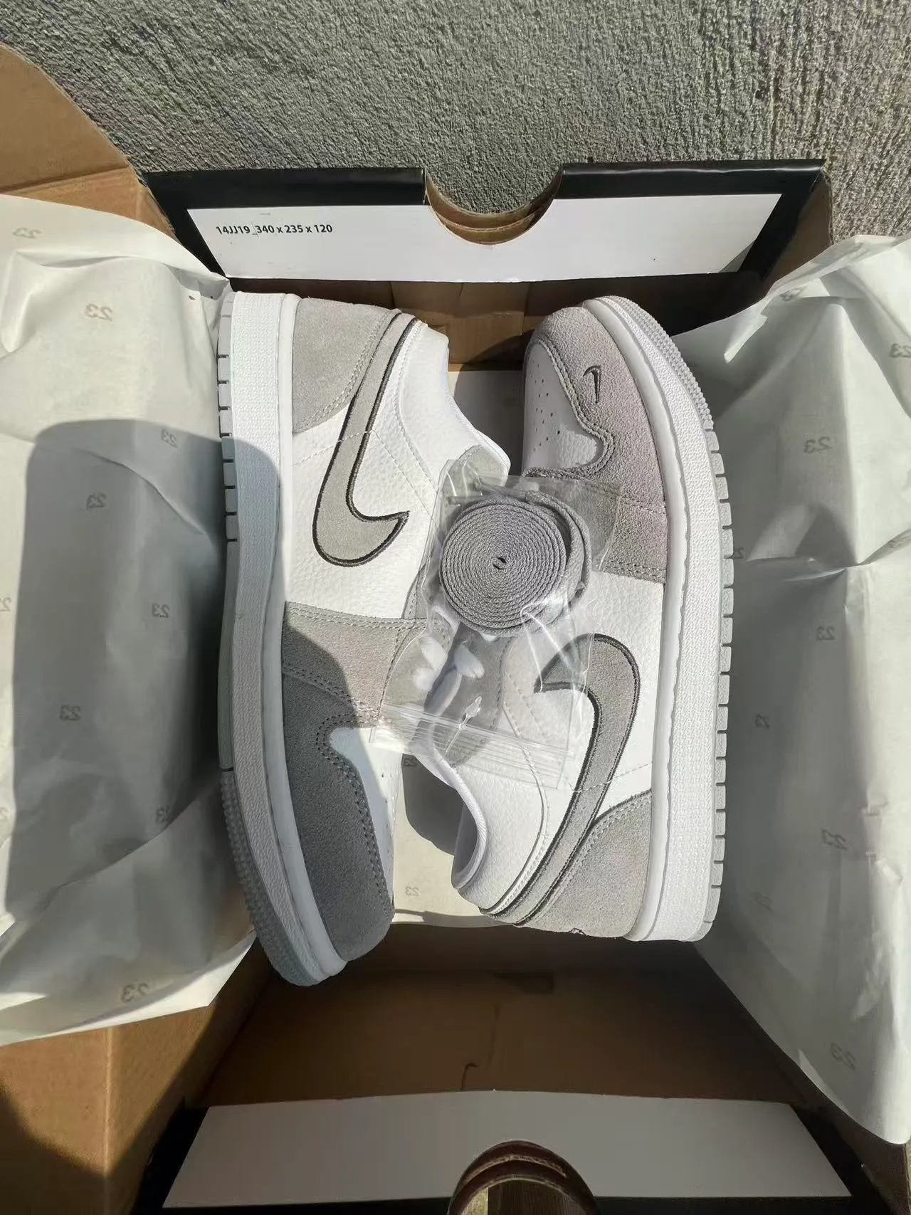 Nike Air Jordan 1 Low White Gray Lifestyle Sneakers 9