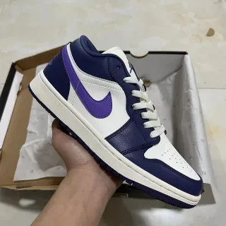 Nike Air Jordan 1 Low White Navy Purple Lifestyle Sneakers