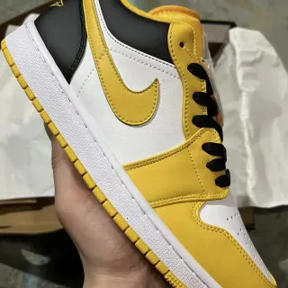 Nike Air Jordan 1 Low Yellow Black White Lifestyle Sneakers