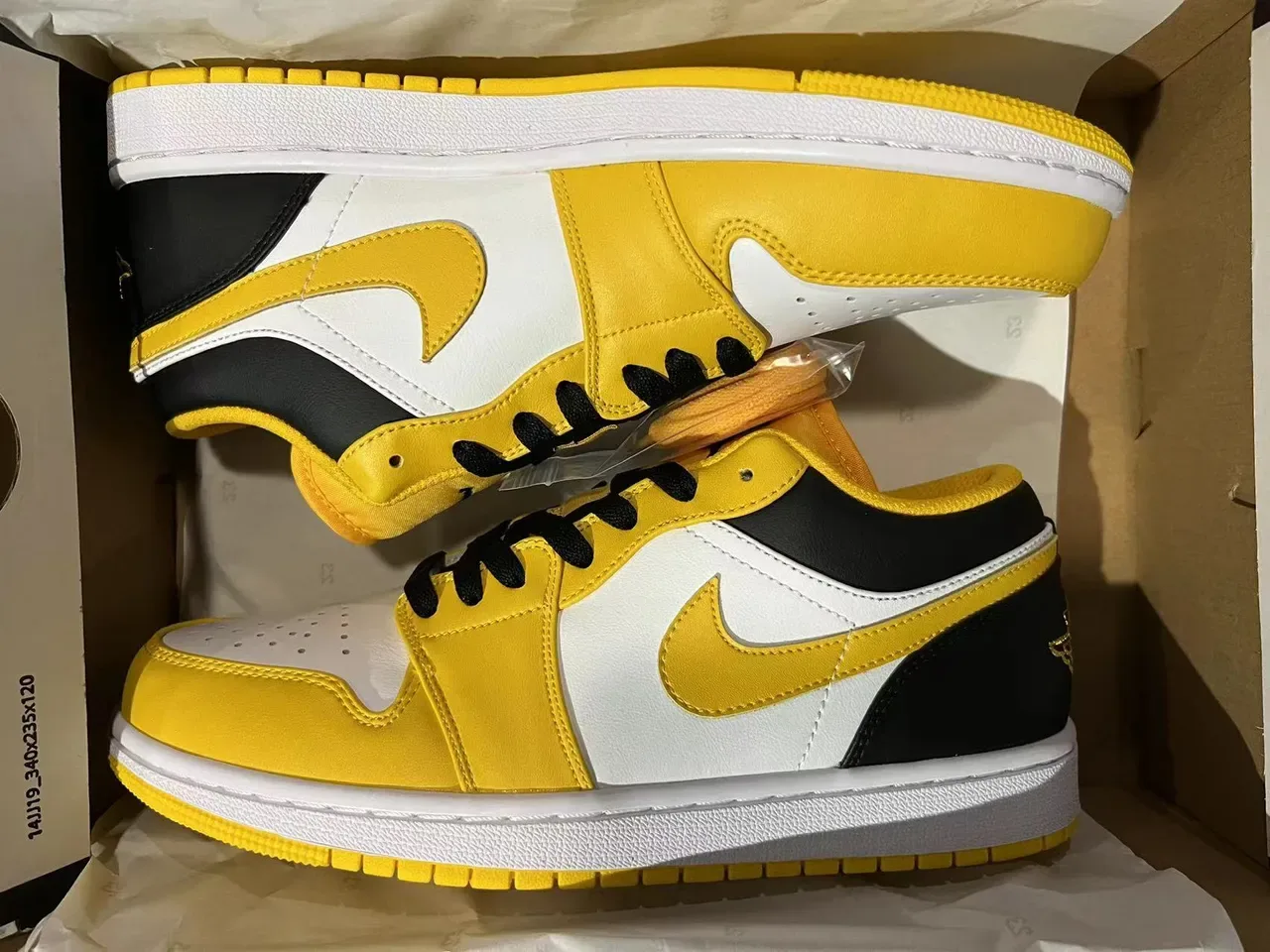 Nike Air Jordan 1 Low Yellow Black White Lifestyle Sneakers 6