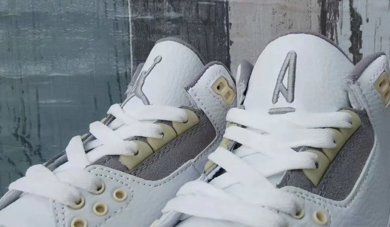 Nike Air Jordan 3 حذاء كرة السلة أبيض رمادي فيل 2