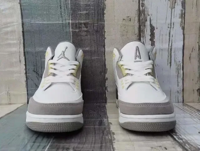 Nike Air Jordan 3 حذاء كرة السلة أبيض رمادي فيل 5