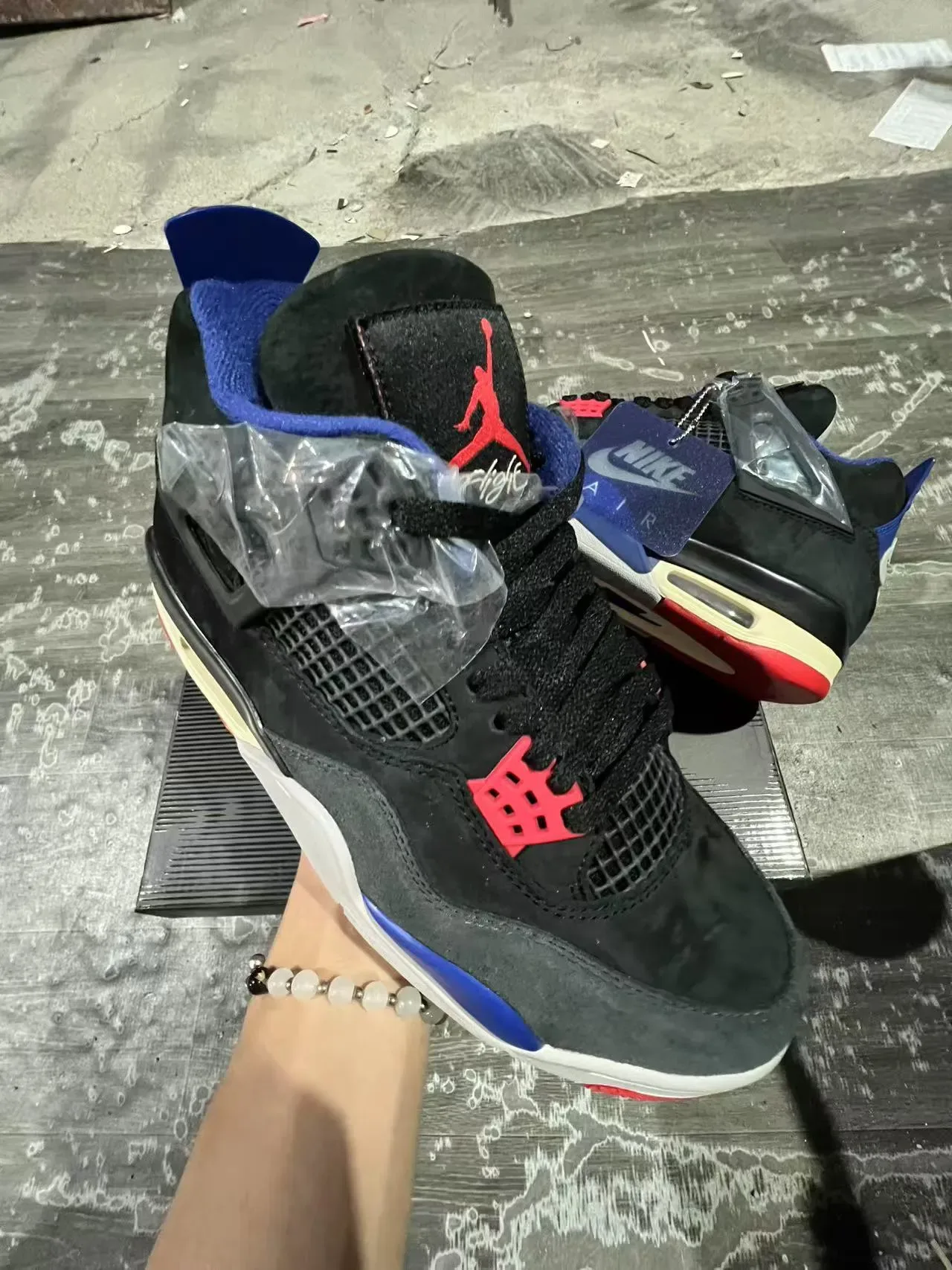 Nike Air Jordan 4 Noir Bleu Royal Rouge Chaussures de Basketball 2