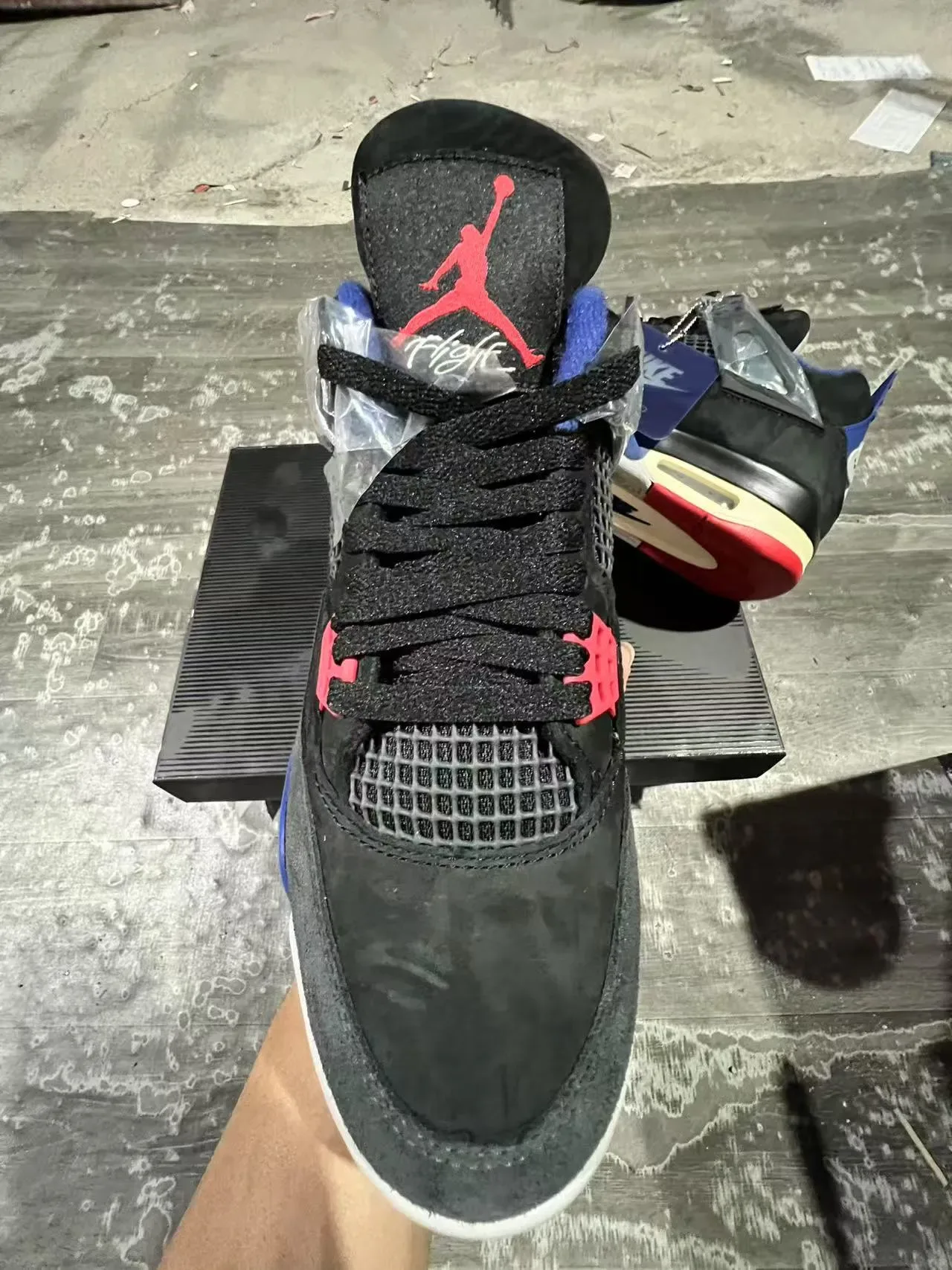 Nike Air Jordan 4 Noir Bleu Royal Rouge Chaussures de Basketball 3