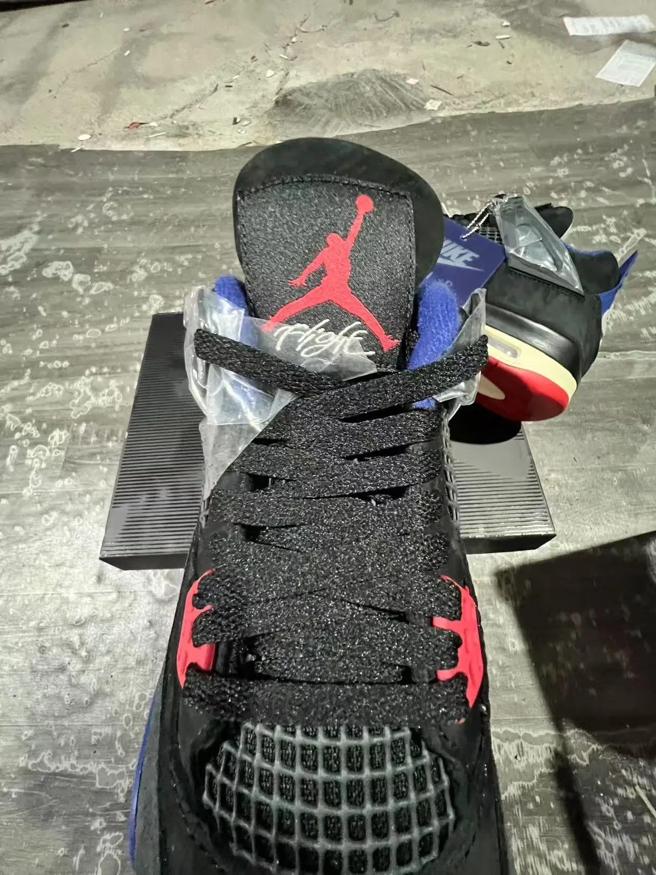 Nike Air Jordan 4 Noir Bleu Royal Rouge Chaussures de Basketball 4