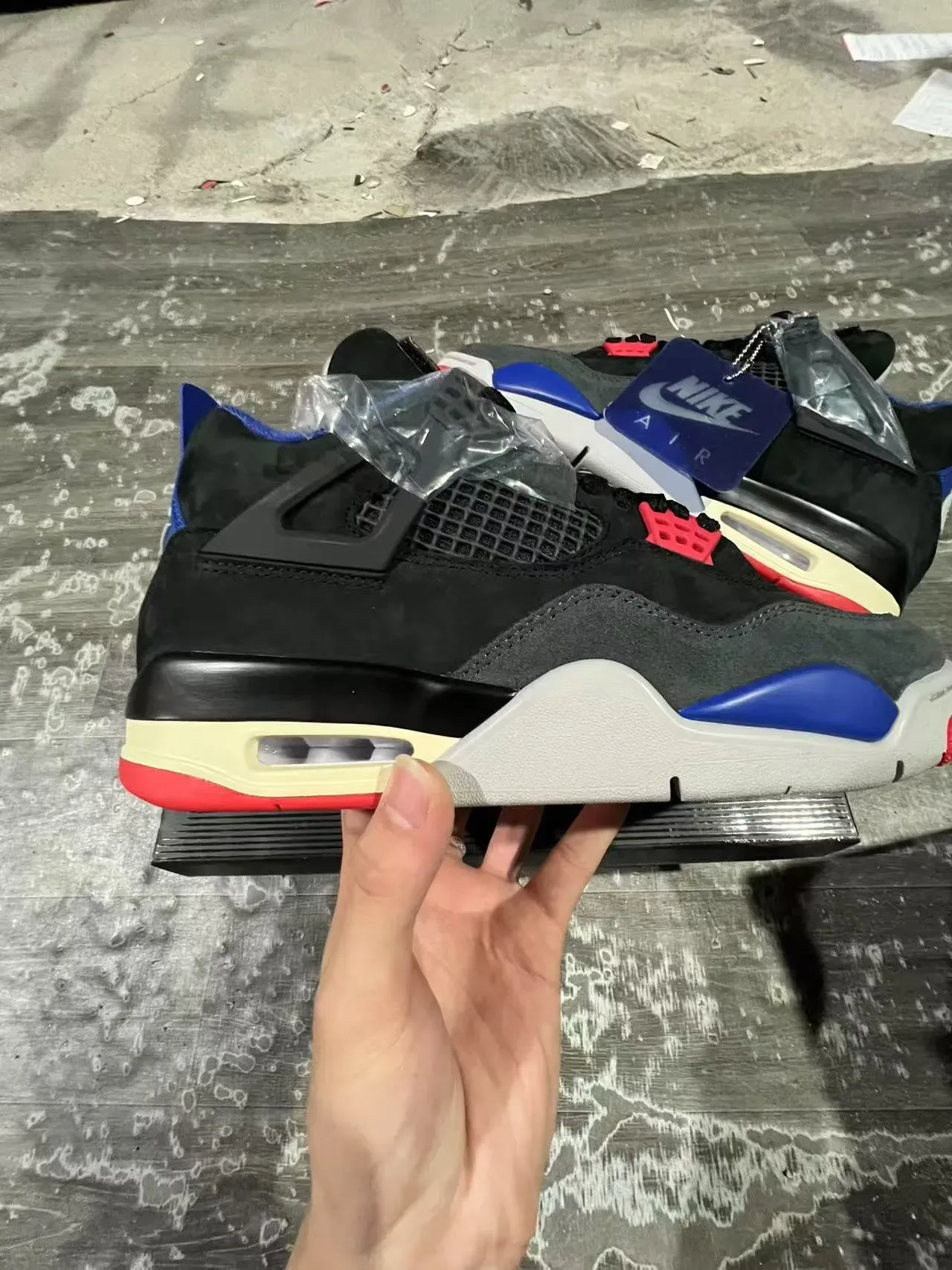 Nike Air Jordan 4 Noir Bleu Royal Rouge Chaussures de Basketball 7