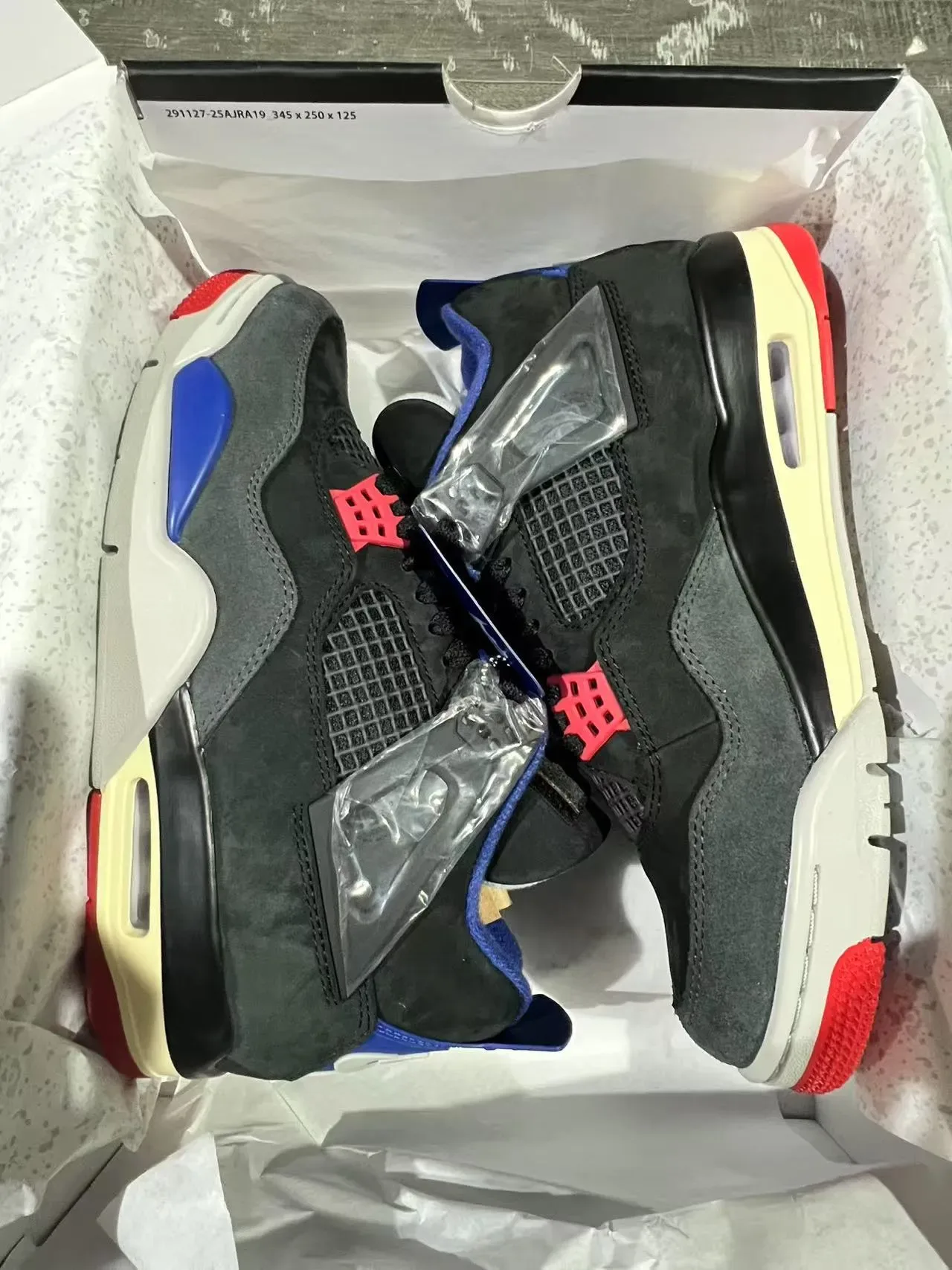 Nike Air Jordan 4 Noir Bleu Royal Rouge Chaussures de Basketball 9