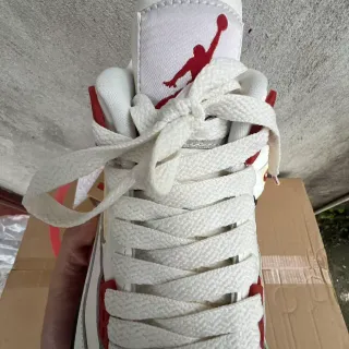 Nike Air Jordan 4 White Red Black Basketball Shoes