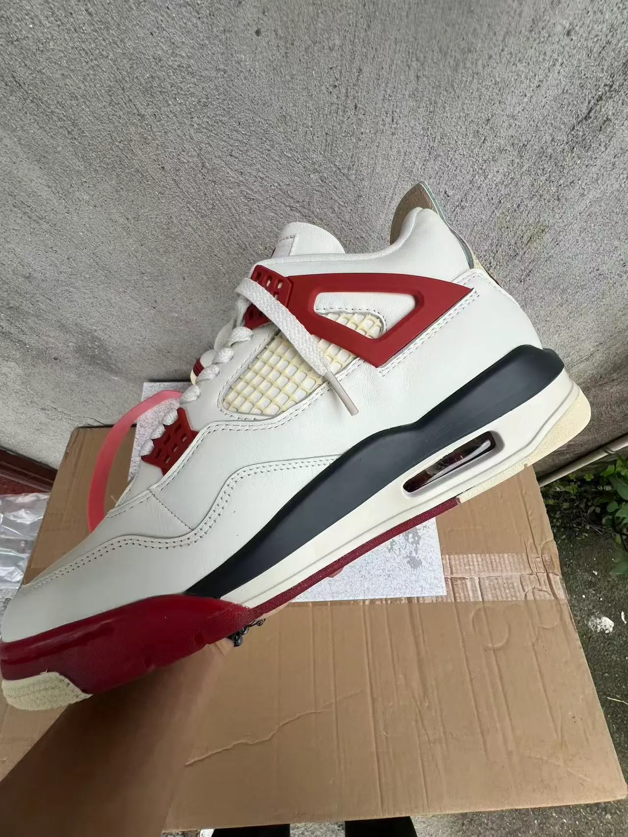 Nike Air Jordan 4 White Red Black Basketball Shoes 7