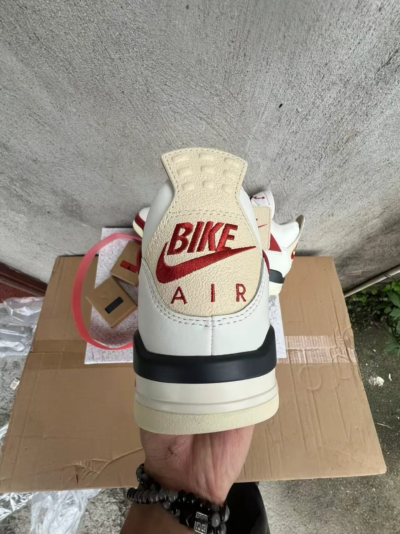 Nike Air Jordan 4 White Red Black Basketball Shoes 10