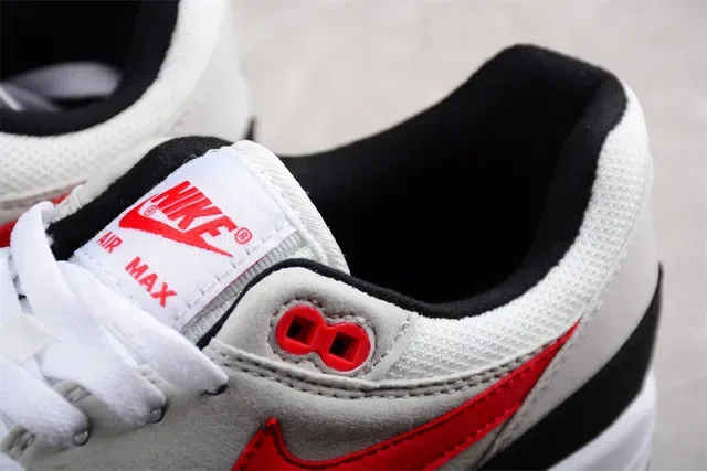 Nike Air Max 1 White Gray Black Red Lifestyle Sneakers 3