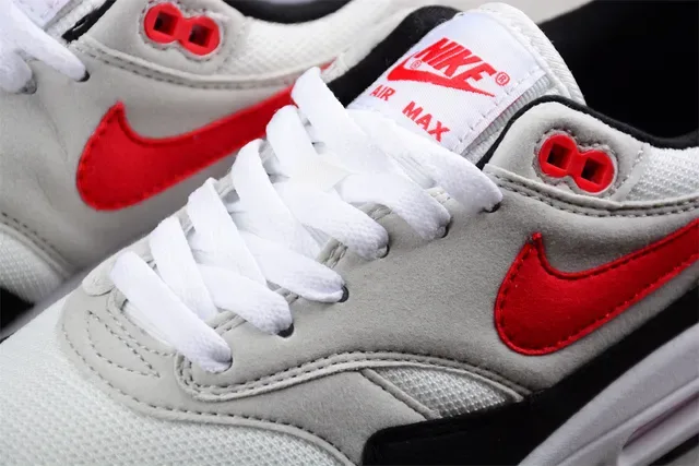 Nike Air Max 1 White Gray Black Red Lifestyle Sneakers 4