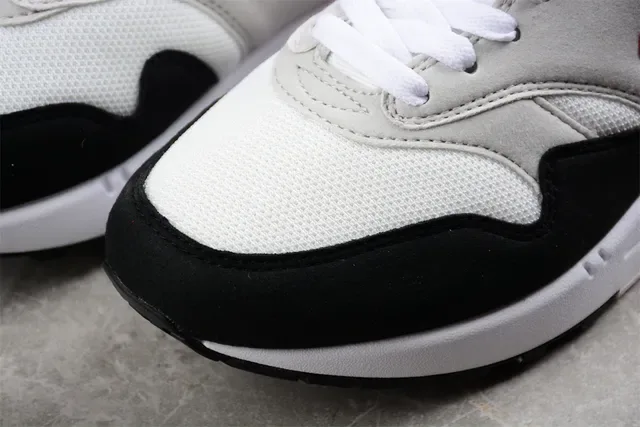 Nike Air Max 1 White Gray Black Red Lifestyle Sneakers 5