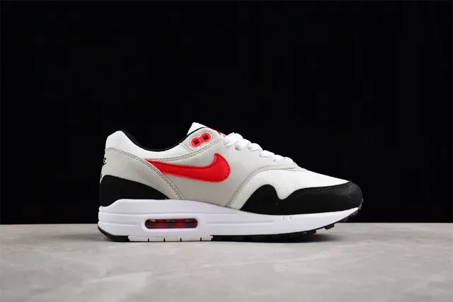 Nike Air Max 1 White Gray Black Red Lifestyle Sneakers 8