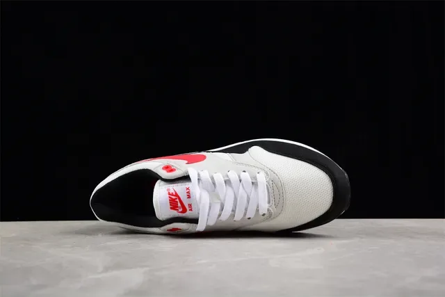 Nike Air Max 1 White Gray Black Red Lifestyle Sneakers 9