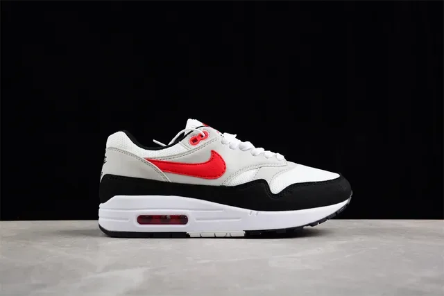 Nike Air Max 1 White Gray Black Red Lifestyle Sneakers 11
