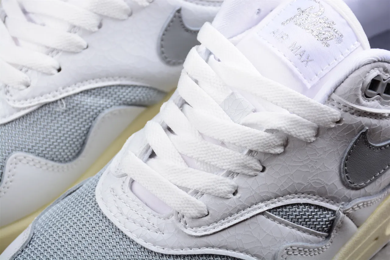 Nike Air Max 1 White Gray Silver Pale Yellow Lifestyle Sneakers 8