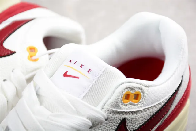 Nike Air Max 1 White Red Cream Lifestyle Sneakers 6